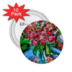 Paint, Flowers And Book 2 25  Buttons (10 Pack)  by bestdesignintheworld