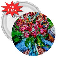 Paint, Flowers And Book 3  Buttons (10 Pack)  by bestdesignintheworld