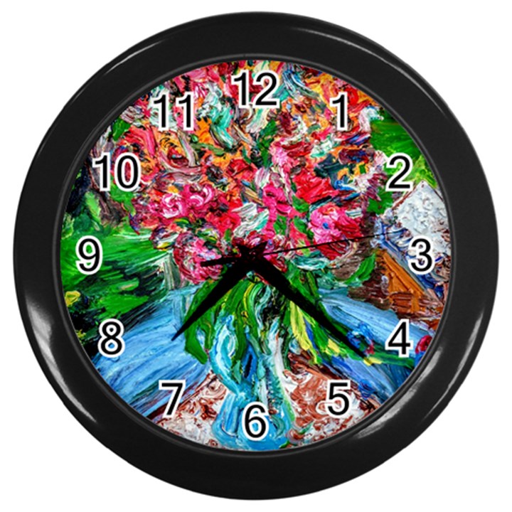 Paint, Flowers And Book Wall Clocks (Black)