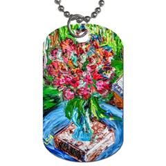 Paint, Flowers And Book Dog Tag (two Sides) by bestdesignintheworld