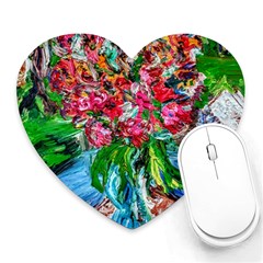 Paint, Flowers And Book Heart Mousepads by bestdesignintheworld