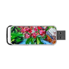 Paint, Flowers And Book Portable Usb Flash (one Side) by bestdesignintheworld