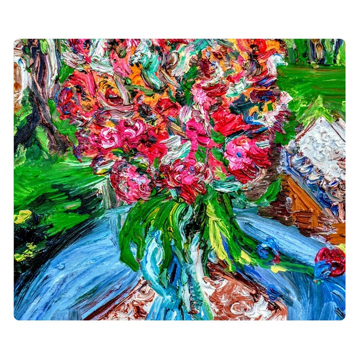 Paint, Flowers And Book Double Sided Flano Blanket (Small) 