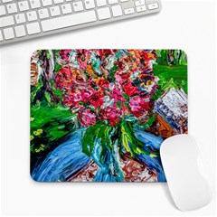 Paint, Flowers And Book Large Mousepads by bestdesignintheworld