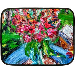 Paint, Flowers And Book Double Sided Fleece Blanket (mini)  by bestdesignintheworld