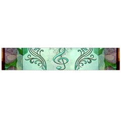 Music, Decorative Clef With Floral Elements Large Flano Scarf  by FantasyWorld7