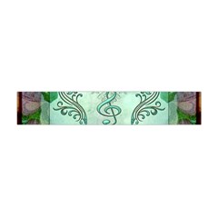 Music, Decorative Clef With Floral Elements Flano Scarf (mini) by FantasyWorld7