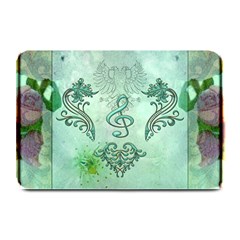 Music, Decorative Clef With Floral Elements Plate Mats by FantasyWorld7