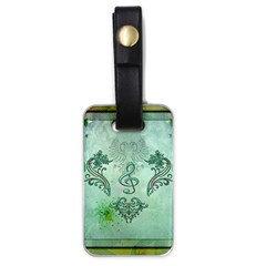 Music, Decorative Clef With Floral Elements Luggage Tags (one Side)  by FantasyWorld7