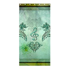 Music, Decorative Clef With Floral Elements Shower Curtain 36  X 72  (stall) 