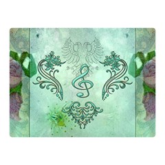 Music, Decorative Clef With Floral Elements Double Sided Flano Blanket (mini)  by FantasyWorld7