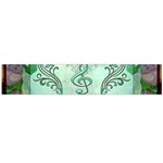 Music, Decorative Clef With Floral Elements Flano Scarf (Large)  Front