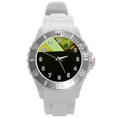 Colors And Fabrics 24 Round Plastic Sport Watch (l) by bestdesignintheworld