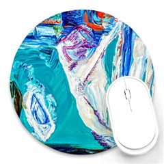 Marine On Balboa Island Round Mousepads by bestdesignintheworld