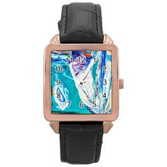 Marine On Balboa Island Rose Gold Leather Watch  by bestdesignintheworld