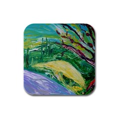 Yellow Boat And Coral Tree Rubber Square Coaster (4 Pack)  by bestdesignintheworld