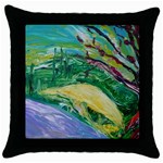 Yellow Boat And Coral Tree Throw Pillow Case (Black) Front