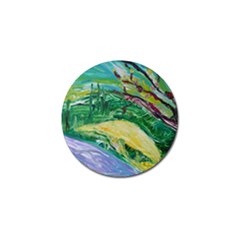 Yellow Boat And Coral Tree Golf Ball Marker (4 Pack) by bestdesignintheworld