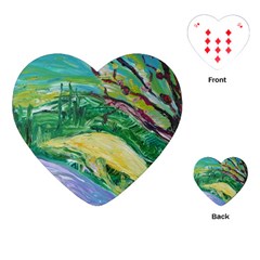 Yellow Boat And Coral Tree Playing Cards (heart)  by bestdesignintheworld