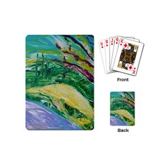 Yellow Boat And Coral Tree Playing Cards (mini)  by bestdesignintheworld