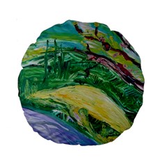 Yellow Boat And Coral Tree Standard 15  Premium Round Cushions by bestdesignintheworld