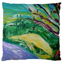 Yellow Boat And Coral Tree Large Flano Cushion Case (one Side) by bestdesignintheworld