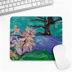 Magnolia By The River Bank Large Mousepads by bestdesignintheworld