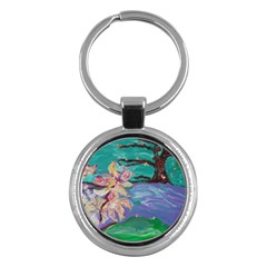 Magnolia By The River Bank Key Chains (round)  by bestdesignintheworld