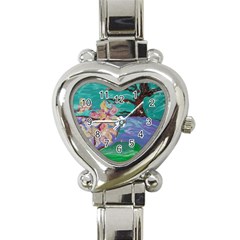 Magnolia By The River Bank Heart Italian Charm Watch by bestdesignintheworld