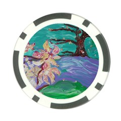 Magnolia By The River Bank Poker Chip Card Guard by bestdesignintheworld