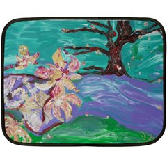 Magnolia By The River Bank Double Sided Fleece Blanket (mini)  by bestdesignintheworld