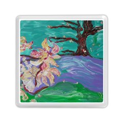 Magnolia By The River Bank Memory Card Reader (square)  by bestdesignintheworld