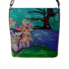 Magnolia By The River Bank Flap Messenger Bag (l)  by bestdesignintheworld