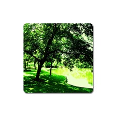 Lake Park 17 Square Magnet by bestdesignintheworld