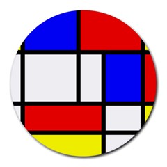 Piet Mondrian Mondriaan Style Round Mousepads by yoursparklingshop