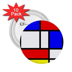 Piet Mondrian Mondriaan Style 2 25  Buttons (10 Pack)  by yoursparklingshop