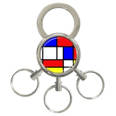 Piet Mondrian Mondriaan Style 3-ring Key Chains by yoursparklingshop