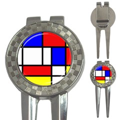 Piet Mondrian Mondriaan Style 3-in-1 Golf Divots by yoursparklingshop