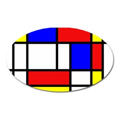 Piet Mondrian Mondriaan Style Oval Magnet by yoursparklingshop