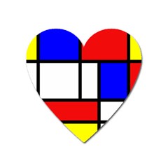 Piet Mondrian Mondriaan Style Heart Magnet by yoursparklingshop