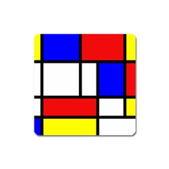 Piet Mondrian Mondriaan Style Square Magnet by yoursparklingshop