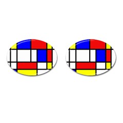 Piet Mondrian Mondriaan Style Cufflinks (oval) by yoursparklingshop