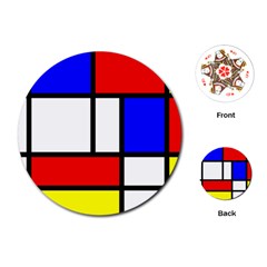 Piet Mondrian Mondriaan Style Playing Cards (round) 