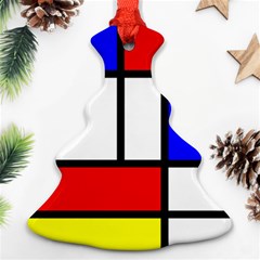 Piet Mondrian Mondriaan Style Christmas Tree Ornament (two Sides) by yoursparklingshop