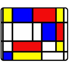 Piet Mondrian Mondriaan Style Double Sided Fleece Blanket (medium)  by yoursparklingshop