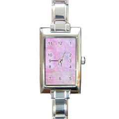 Soft Pink Watercolor Art Rectangle Italian Charm Watch by yoursparklingshop