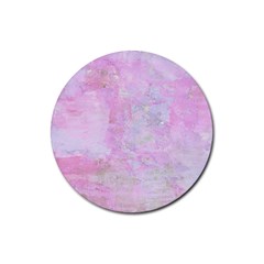 Soft Pink Watercolor Art Rubber Coaster (round)  by yoursparklingshop