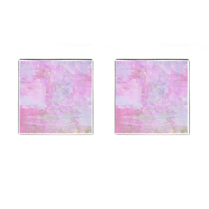 Soft Pink Watercolor Art Cufflinks (Square)