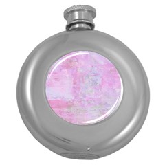 Soft Pink Watercolor Art Round Hip Flask (5 Oz) by yoursparklingshop