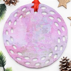 Soft Pink Watercolor Art Round Filigree Ornament (two Sides) by yoursparklingshop